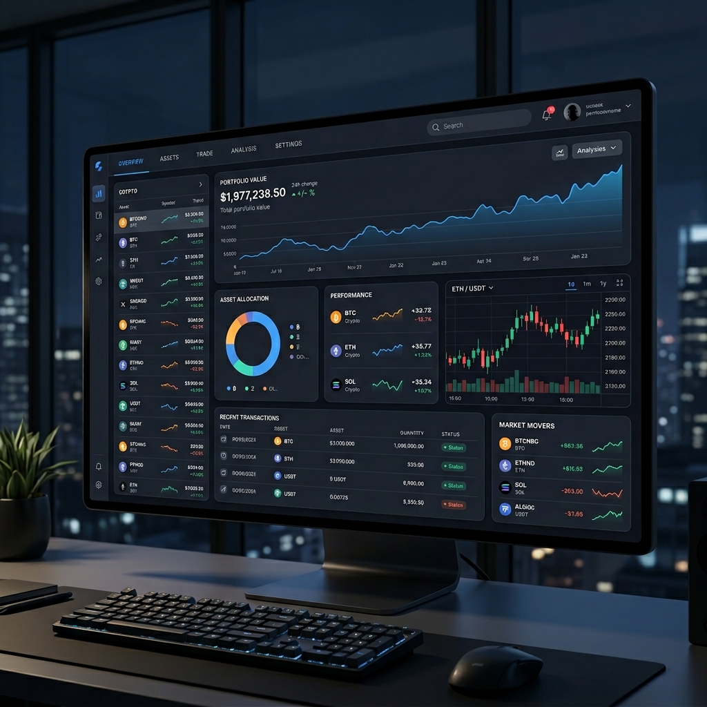 Krypto Portfolio Dashboard mit Charts